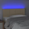 Galvūgalis su LED, kreminės spalvos, 80x5x78/88cm, audinys