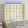 Galvūgalis su LED, kreminės spalvos, 83x16x118/128 cm