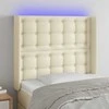 Galvūgalis su LED, kreminės spalvos, 83x16x118/128 cm