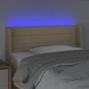 Galvūgalis su LED, kreminės spalvos, 83x16x78/88cm, audinys