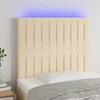 Galvūgalis su LED, kreminės spalvos, 90x5x118/128cm, audinys
