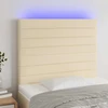 Galvūgalis su LED, kreminės spalvos, 90x5x118/128cm, audinys