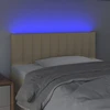 Galvūgalis su LED, kreminės spalvos, 90x5x78/88cm, audinys