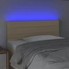 Galvūgalis su LED, kreminės spalvos, 90x5x78/88cm, audinys