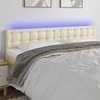 Galvūgalis su LED, kreminės spalvos,160x5x78/88cm, dirbtinė oda