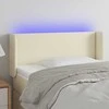 Galvūgalis su LED, kreminės spalvos,83x16x78/88cm, dirbtinė oda