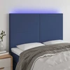 Galvūgalis su LED, mėlynos spalvos, 144x5x118/128cm, audinys