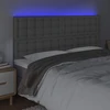 Galvūgalis su LED, pilkas, 160x5x118/128cm, dirbtinė oda