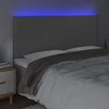 Galvūgalis su LED, pilkas, 180x5x118/128cm, dirbtinė oda