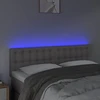 Galvūgalis su LED, pilkos spalvos, 144x5x78/88cm, dirbtinė oda
