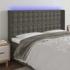 Galvūgalis su LED, pilkos spalvos, 147x16x118/128 cm