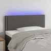 Galvūgalis su LED, pilkos spalvos, 80x5x78/88cm, dirbtinė oda