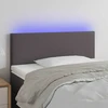 Galvūgalis su LED, pilkos spalvos, 90x5x78/88cm, dirbtinė oda