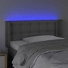 Galvūgalis su LED, pilkos spalvos, 93x16x78/88cm, dirbtinė oda
