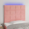 Galvūgalis su LED, rožinės spalvos, 100x5x118/128cm, aksomas