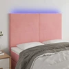 Galvūgalis su LED, rožinės spalvos, 144x5x118/128cm, aksomas