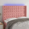 Galvūgalis su LED, rožinės spalvos, 147x16x118/128cm, aksomas