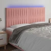 Galvūgalis su LED, rožinės spalvos, 180x5x118/128cm, aksomas