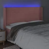 Galvūgalis su LED, rožinės spalvos, 183x16x118/128cm, aksomas