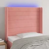 Galvūgalis su LED, rožinės spalvos, 83x16x118/128cm, aksomas