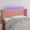 Galvūgalis su LED, rožinės spalvos, 83x16x78/88cm, aksomas
