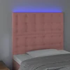 Galvūgalis su LED, rožinės spalvos, 90x5x118/128cm, aksomas