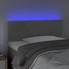 Galvūgalis su LED, šviesiai pilkas, 100x5x78/88cm, aksomas