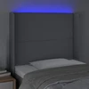 Galvūgalis su LED, šviesiai pilkas, 103x16x118/128cm, audinys