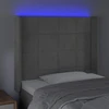 Galvūgalis su LED, šviesiai pilkas, 103x16x118/128cm, aksomas