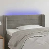 Galvūgalis su LED, šviesiai pilkas, 103x16x78/88cm, aksomas