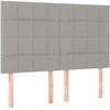 Galvūgalis su LED, šviesiai pilkas, 144x5x118/128cm, audinys