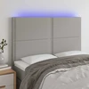 Galvūgalis su LED, šviesiai pilkas, 144x5x118/128cm, audinys