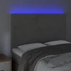 Galvūgalis su LED, šviesiai pilkas, 144x5x118/128cm, aksomas