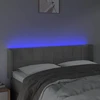 Galvūgalis su LED, šviesiai pilkas, 147x16x78/88cm, aksomas