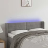 Galvūgalis su LED, šviesiai pilkas, 147x16x78/88cm, aksomas