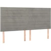 Galvūgalis su LED, šviesiai pilkas, 160x5x118/128cm, aksomas