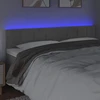 Galvūgalis su LED, šviesiai pilkas, 160x5x78/88cm, aksomas
