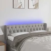 Galvūgalis su LED, šviesiai pilkas, 163x16x78/88cm, audinys