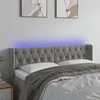 Galvūgalis su LED, šviesiai pilkas, 163x16x78/88cm, aksomas