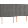 Galvūgalis su LED, šviesiai pilkas, 180x5x118/128cm, aksomas