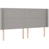 Galvūgalis su LED, šviesiai pilkas, 183x16x118/128/128cm