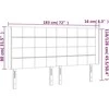Galvūgalis su LED, šviesiai pilkas, 183x16x118/128/128cm