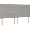Galvūgalis su LED, šviesiai pilkas, 200x5x118/128cm, audinys