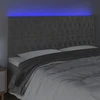 Galvūgalis su LED, šviesiai pilkas, 200x7x118/128cm, aksomas