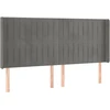 Galvūgalis su LED, šviesiai pilkas, 203x16x118/128cm, aksomas
