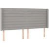 Galvūgalis su LED, šviesiai pilkas, 203x16x118/128cm, audinys