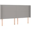 Galvūgalis su LED, šviesiai pilkas, 203x16x118/128cm, audinys