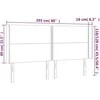 Galvūgalis su LED, šviesiai pilkas, 203x16x118/128cm, audinys
