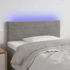 Galvūgalis su LED, šviesiai pilkas, 80x5x78/88cm, aksomas