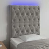 Galvūgalis su LED, šviesiai pilkas, 80x7x118/128cm, aksomas